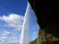Unterhalb der Seljalandsfoss Absturzkante